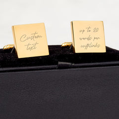 Custom Text Engraved Cufflinks Personalised Gift for Him Dad Husband Boyfriend Grandpa Wedding Father’s Day Birthday Christmas Anniversary