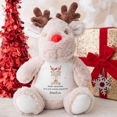 Customised Daughter Reindeer Teddy Christmas Gift – Cute Festive Keepsake from Mum or Dad for Child’s Xmas Present for Her Daughter