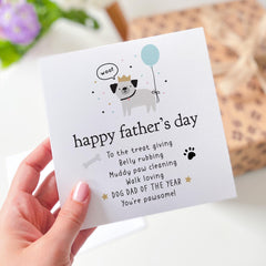 Cute Dog Dad Father's Day Card From the Dog Card for Pet Lover Fun Treat Giving Muddy Paw Cleaning Walk Loving Dog Owner Gift Card