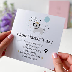 Cute Dog Dad Father's Day Card From the Dog Card for Pet Lover Fun Treat Giving Muddy Paw Cleaning Walk Loving Dog Owner Gift Card