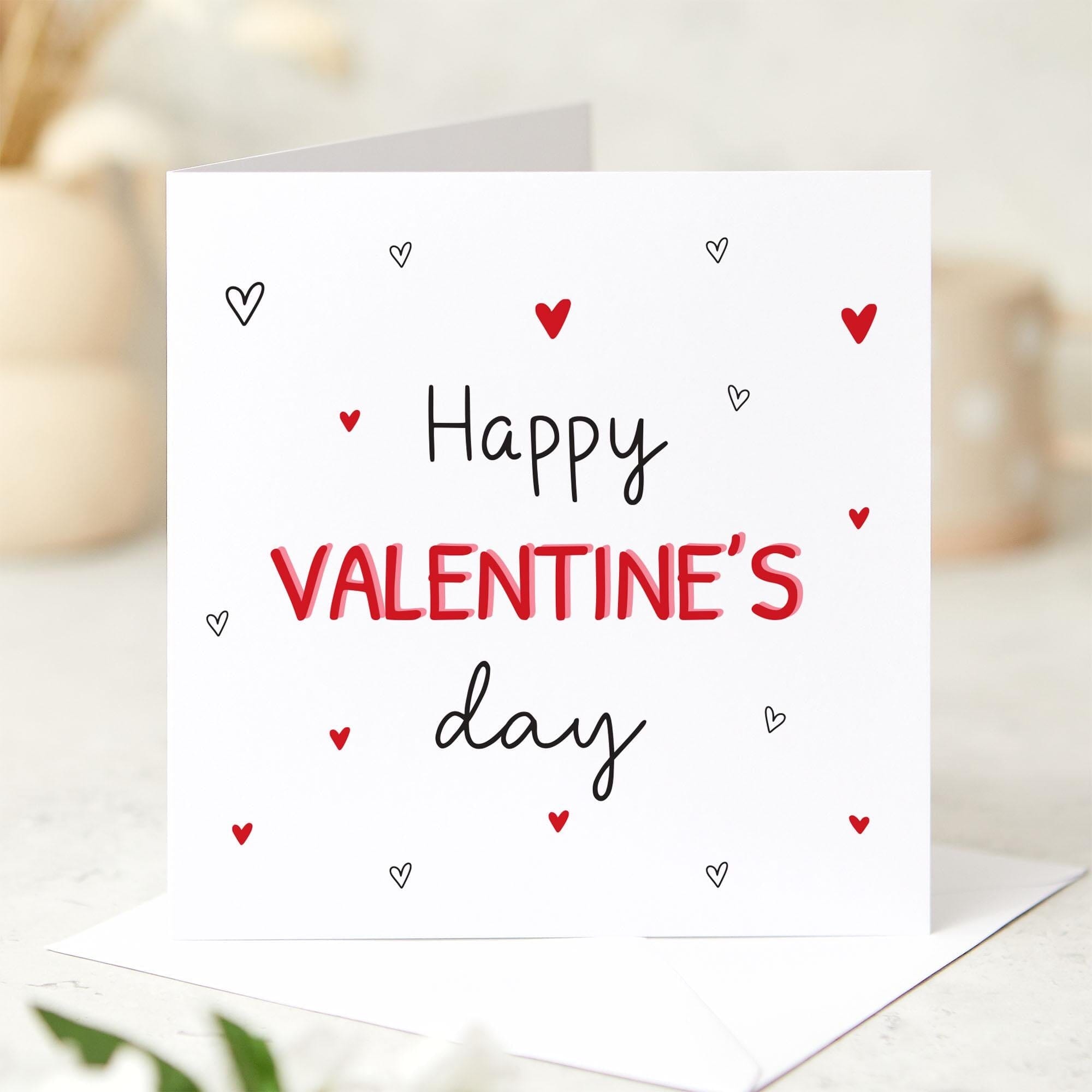 Cute Happy Valentines Day Card Love Card Romantic Card Valentines Greeting Card Boyfriend Girlfriend Hubby Wifey Gift Card Modern Minimal