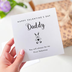 Cute Valentine's Day Card for Daddy You Will Be Always My First Valentine Card for Dad from Daughter Son Keepsake Valentines Card for Daddy