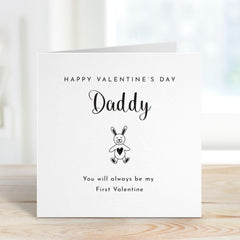 Cute Valentine's Day Card for Daddy You Will Be Always My First Valentine Card for Dad from Daughter Son Keepsake Valentines Card for Daddy