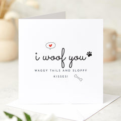 Cute Valentines Day Card for Dog Owner I Woof You Cute Greeting Card for Pet Owners Puppy Lovers Romantic Gift Funny Dog Love Card