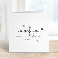 Cute Valentines Day Card for Dog Owner I Woof You Cute Greeting Card for Pet Owners Puppy Lovers Romantic Gift Funny Dog Love Card