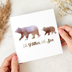 Dad and Son Gift Card Papa Bear and Baby Bear Watercolour Bear Dad Card Gift from Kids Father's Day New Dad Birthday Card Dada Bear