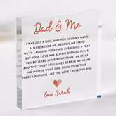 Dad & Me Personalised Gift for Daddy Acrylic Plaque Special Gift from Daughter Keepsake for Dad's Birthday Christmas or Father's Day Present