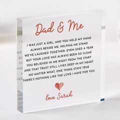 Dad & Me Personalised Gift for Daddy Acrylic Plaque Special Gift from Daughter Keepsake for Dad's Birthday Christmas or Father's Day Present