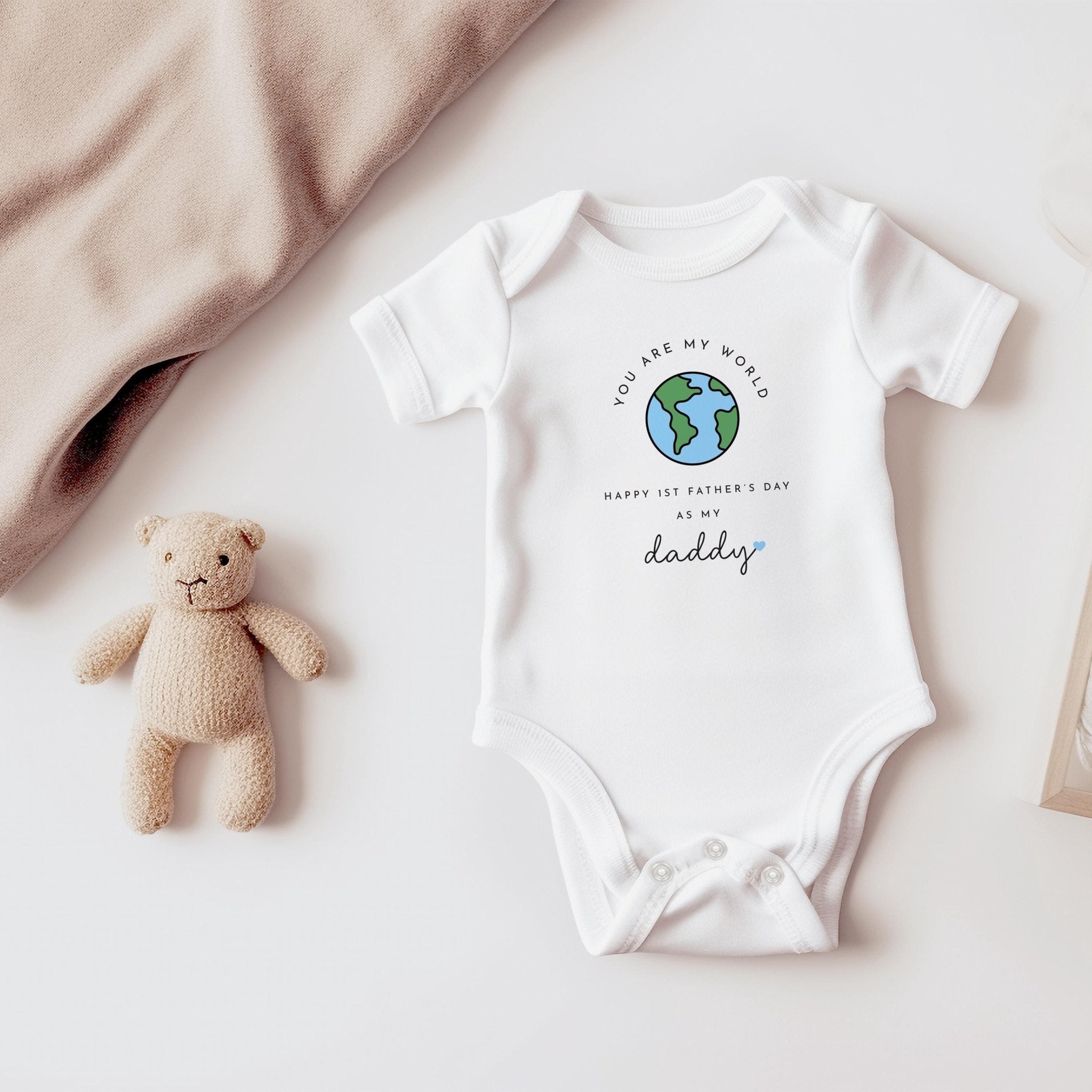 Daddy Baby Bodysuit or Bib First Father's Day Baby boy Baby Girl Outfit You Are My World Cute Gift for New Dad Special Keepsake for Him