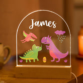 Dinosaur Night Light Custom Name LED Lamp Kids Room Decor Dino Theme Nursery Gift for Boys & Girls Birthday