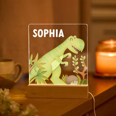 Dinosaur Night Light Custom Name LED Lamp T - Rex Kids Room Decor Nursery Gift for Boys Girls 1st - 6th Birthday