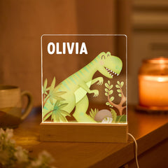 Dinosaur Night Light Custom Name LED Lamp T - Rex Kids Room Decor Nursery Gift for Boys Girls 1st - 6th Birthday