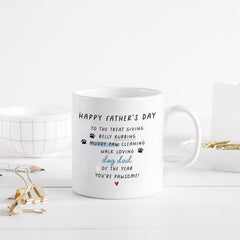 Dog Dad Mug & Coaster Father's Day Gift Set Pawsome Dog Dad of the Year Thank You For All Treats Dog Owner First Fathers Day Keepsake