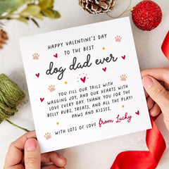 Dog Dad Valentine's Day Card from Dog Best Dog Dad Ever Card for Pet Lover Puppy Paw Print Card from Pet to Dog Father Dog Owner Valentine
