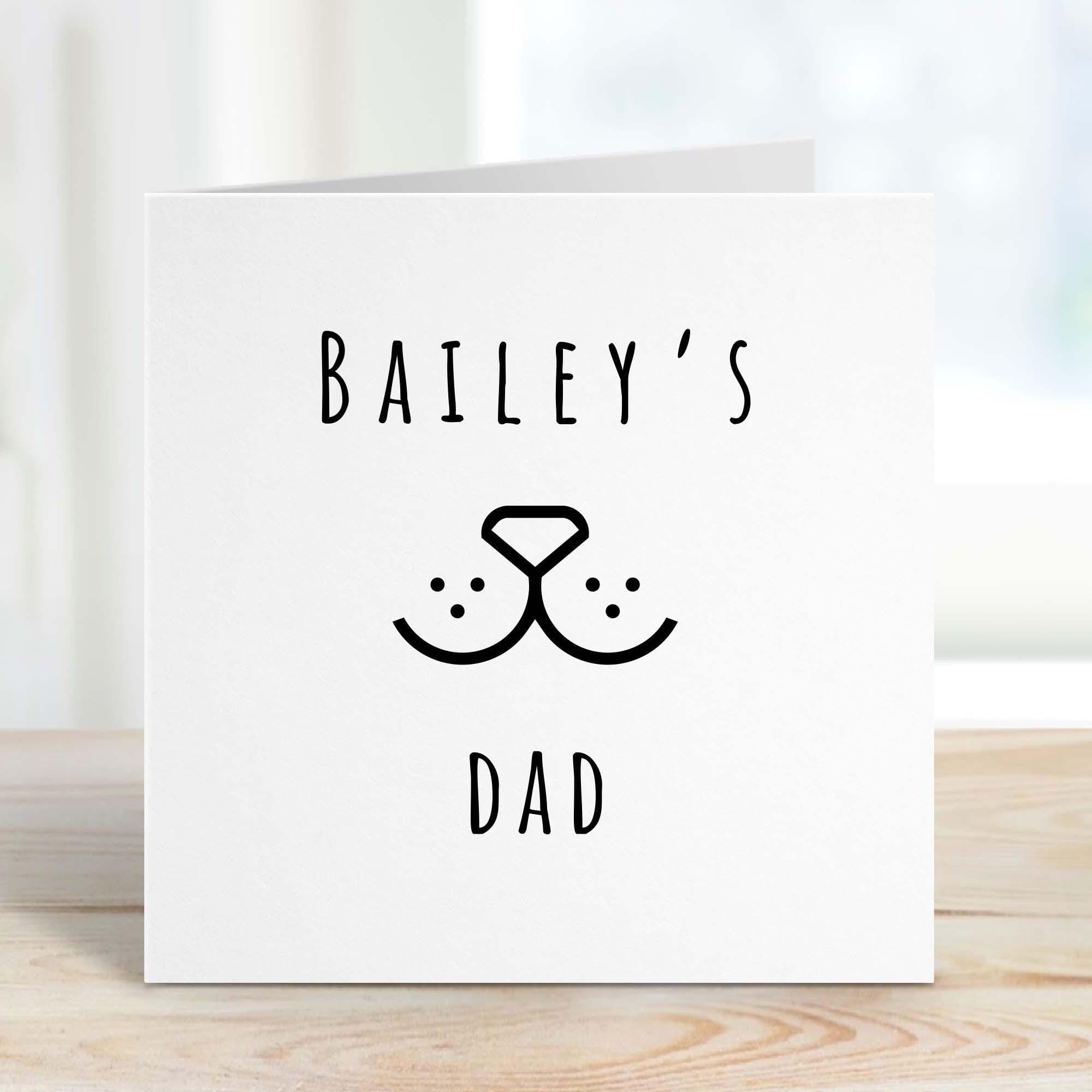 Dog Owner Gift Card To The Best Dad With Cute Dog Happy Father's Day Dog Dad's Birthday Funny Gift Card For Daddy Dad Crazy Dog Centilmen
