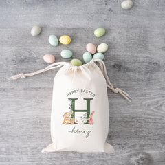 Easter Bunny Sack - Gift for Son, Daughter, Grandchild, Niece or Nephew – Custom Name Egg Hunt Bag