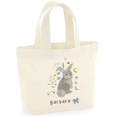 Easter Bunny Tote Bag Name Gift for Kids Boy Girl Toddler Rabbit First Easter Basket Egg Hunt Nephew Niece Son Daughter