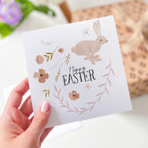 Easter Card Floral Bunny Card Spring Greeting Card Family Friend Happy Easter Keepsake Nephew Niece Son Daughter Grandson Granddaughter