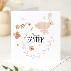 Easter Card Floral Bunny Card Spring Greeting Card Family Friend Happy Easter Keepsake Nephew Niece Son Daughter Grandson Granddaughter