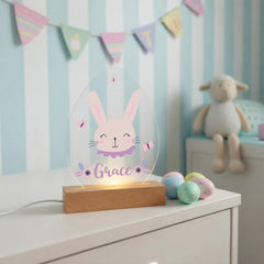 Easter Egg Bunny LED Night Light Gift with Name – Keepsake for Daughter, Niece, Granddaughter