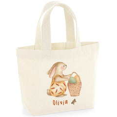 Easter Tote Bag Custom Bunny Eggs Gift for Nephew Niece Son Daughter Grandson Granddaughter First Easter