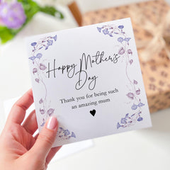 Elegant Mother's Day Card Floral Watercolour Wild Flowers Card for Mum Thank You Card for Card for Mum Beautiful Botanical Greeting Card