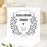 Engagement Card for Couple with Modern Black and White Stylish Design Personalised with Names Date Engaged Gift Keepsake for her him friends