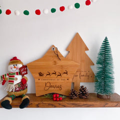 Engraved Bamboo Chopping Board For Christmas Gift For Couple Mum Nanny Host Christmas At The Last Name