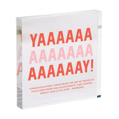 Exam Result Gift for Her Him Graduation A Level GCSE Result Day YAAAAY Acrylic Plaque Congratulations Keepsake for Daughter Son Niece Nephew