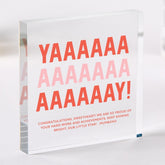 Exam Result Gift for Her Him Graduation A Level GCSE Result Day YAAAAY Acrylic Plaque Congratulations Keepsake for Daughter Son Niece Nephew