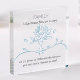Family Tree Acrylic Plaque Sentimental Family Roots Keepsake Heartfelt Gift for Auntie Sister Mum Grandma Grandad Nanny Birthdays Christmas