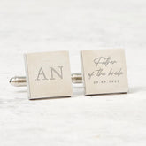 Father of the Bride Gift Personalised Cufflinks Custom Initials and Date Wedding Day Keepsake for Dad from Daughter