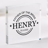 Father of the Bride Gift Personalised Wedding Acrylic Plaque Custom Gift Keepsake for Best Man Groomsman Father of the Groom with Name Date