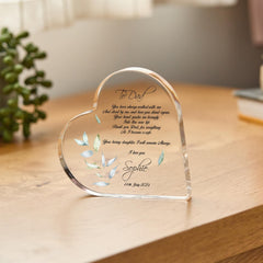 Father of The Bride Gift Wedding Day Gift for Dad Heart Keepsake from Bride Sentimental Present Thank You Daddy Wedding Poem Acrylic Plaque