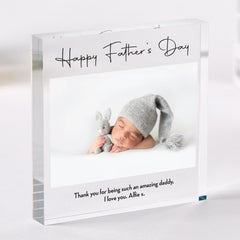 Father's Day Acrylic Photo Plaque Personalised Gift for Daddy & Baby Keepsake Custom Gift First Father's Day Daddy from Baby to New Dad