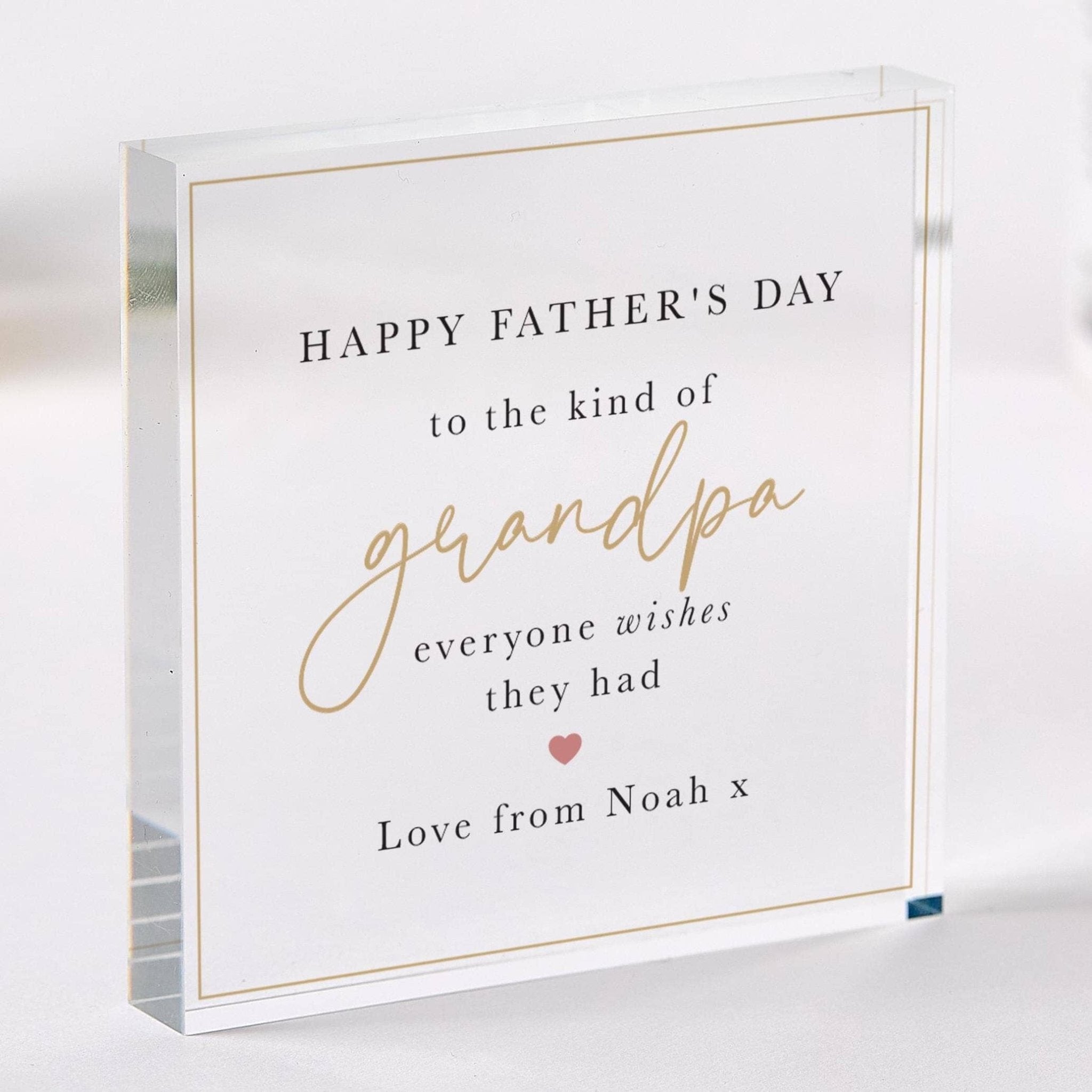 Father's Day Acrylic Plaque for Grandpa Heartfelt Gift from Grandchild 'The Kind of Grandpa Everyone Wishes They Had'� Keepsake for grandad