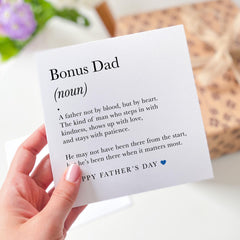 Father’s Day Card for Bonus Dad Heartfelt Definition Design for Stepdad Thoughtful Keepsake Card for Stepfather