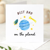 Father’s Day Card for Dad Best Dad on the Planet Cute Space and Rocket Design Thoughtful Keepsake from Child