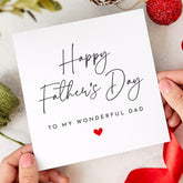 Father’s Day Card for Dad Elegant “Happy Father’s Day to My Wonderful Dad” Card Minimal Heart Design Thoughtful Gift from Son or Daughter