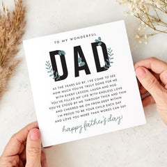 Father's Day Card for Dad Sentimental Verse Design Thoughtful Keepsake Father's Day Card to Show Love and Appreciation from Kids