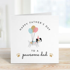 Father’s Day Card for Dog Dad Cute Pawsome Design Perfect for Pet Lover Fur Baby Surprise Fun Gift for Animal Loving Dads Dog Owner Card
