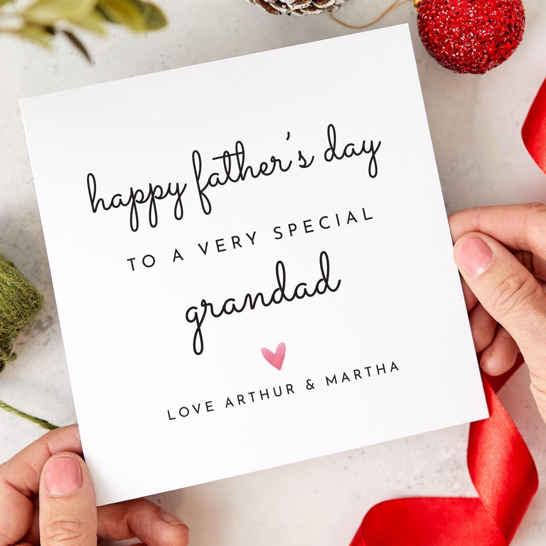 Father’s Day Card for Grandad Cute Card from Grandchildren To a Very Special Grandad with Love on Father’s Day from Grandson Granddaughter