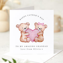 Father’s Day Card for Grandad Cute Teddy Bear Design Thoughtful Keepsake from Granddaughter or Grandson Gift Card for Grandpa