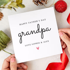 Father’s Day Card for Grandpa Cute Personalised Card with Grandchildren Names