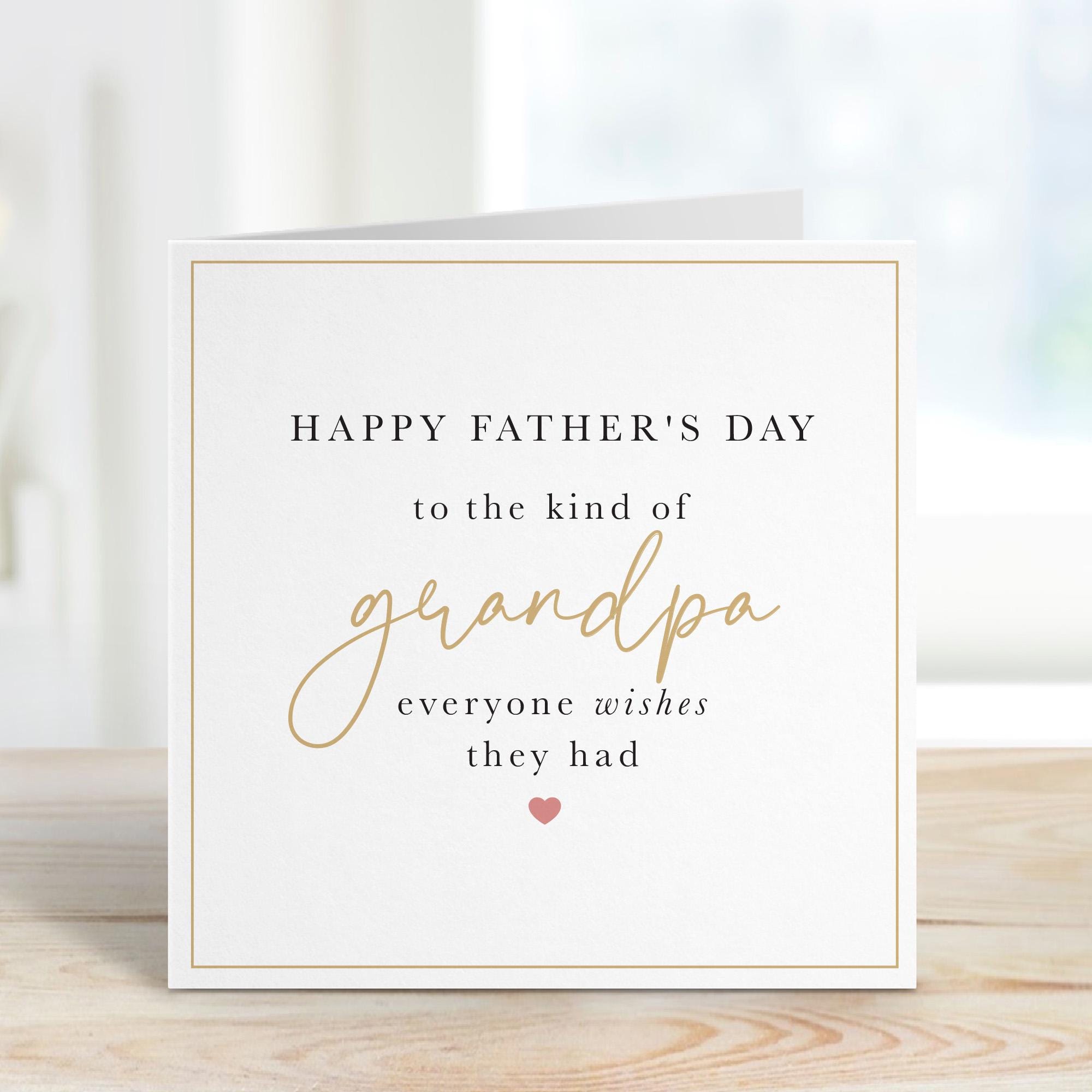 Father’s Day Card for Grandpa Elegant Minimalist Design Name Special Keepsake for the Best Grandad from Grandchild To the Kind of Grandpa