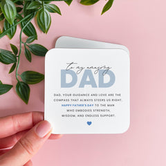 Father's Day Coaster for Dad Thoughtful Quote Gift from Son or Daughter First Fathers Day Gift for New Dad