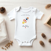 Father's Day Gift for Daddy Baby Bodysuit or Bib “ I Love You to the Moon and Back Cute Rocket Design First Father's Day Keepsake from Baby