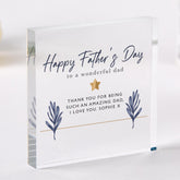 Father's Day Gift to a wonderful dad Personalised Keepsake from Daughter Son Happy First Father's Day Plaque for Him Thank You Daddy Present