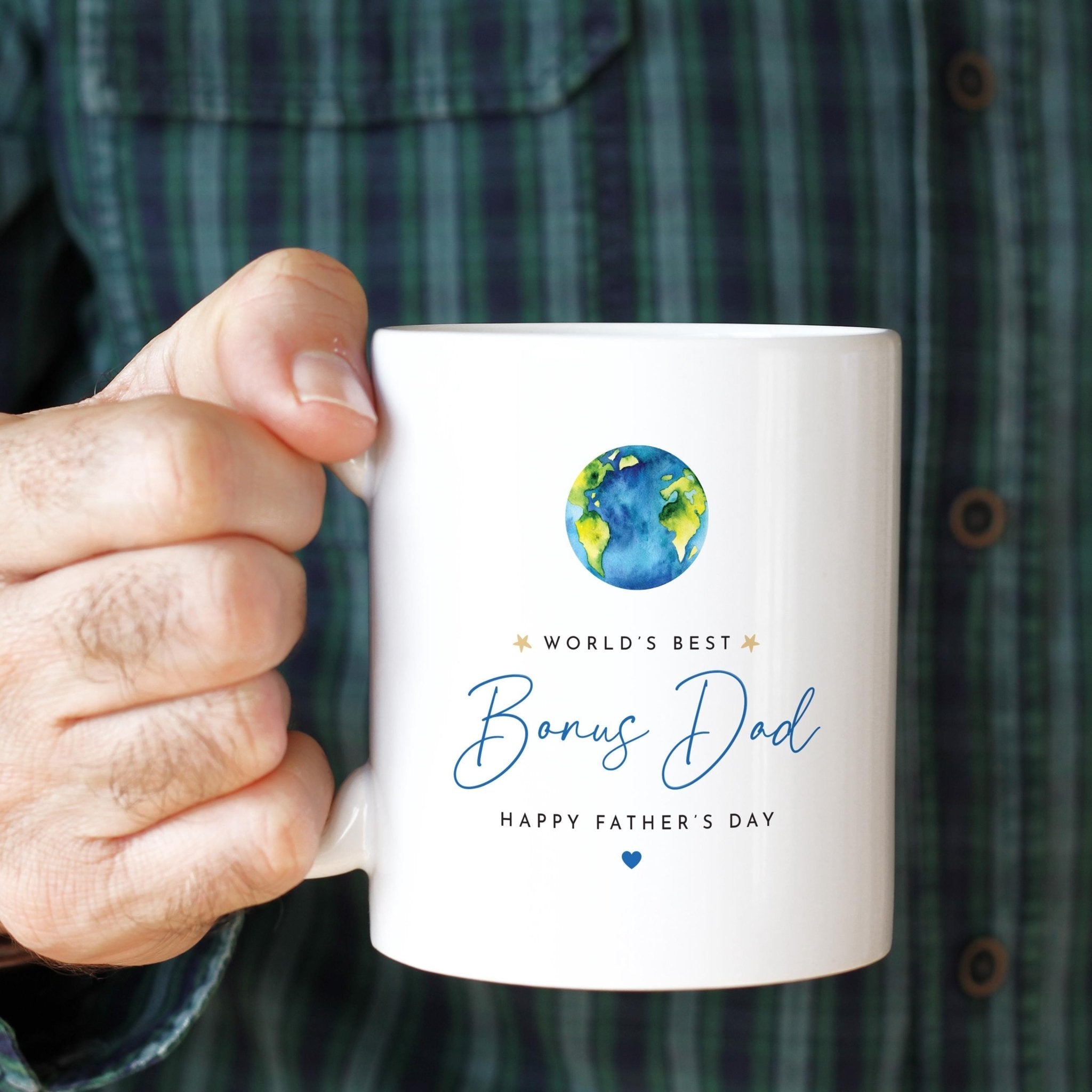 Father's Day Mug for Bonus Dad World's Best Bonus Dad Gift from Stepkids Birthday Christmas Keepsake Coffee Cup for Him