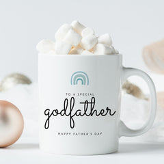 Father's Day Mug Gift for Stepdad - Daddy to Be - Papa - Grandad to be or Godfather Rainbow Design Gift from Child Thoughtful Keepsake